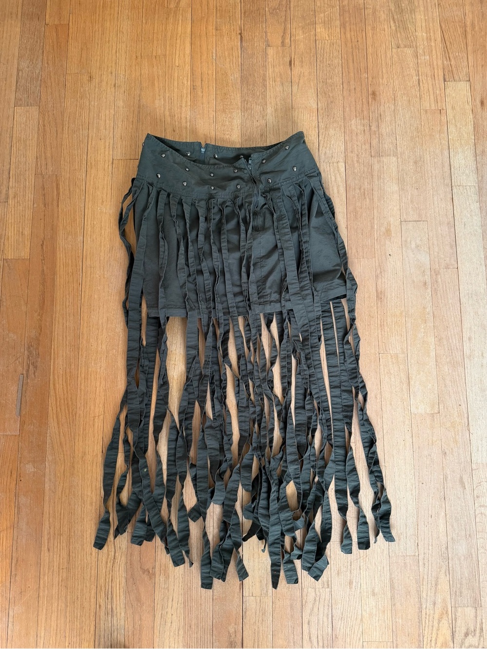 Convertable Olive GreenSkirt - Vintage Y2K rave Festival Style ILLIG